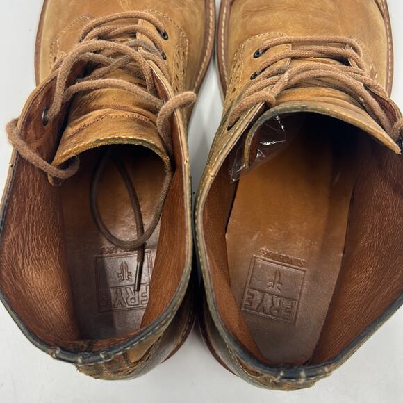 FRYE JOEL BROGUE CHUKKA BOOT MENS SIZE 12 ANKLE NUTMEG TAN BROWN LEATHER BOOT - Picture 5 of 12